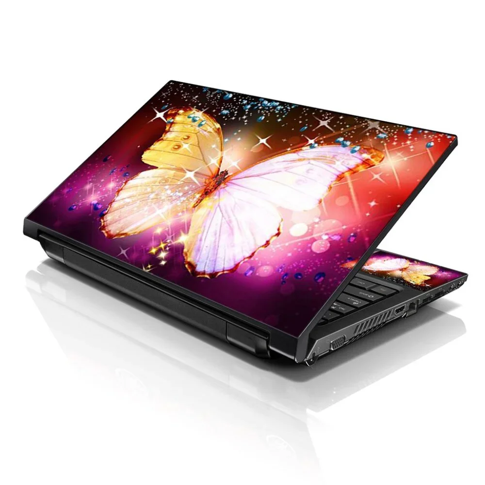 LSS 15.6 & 17.3 Inches Laptop Notebook Skin Sticker Decal - Sparkling Butterfly